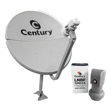 Imagem de Antena Parabólica Bipartida Century Banda Ku 60cm com LNBF e Cabo RG59