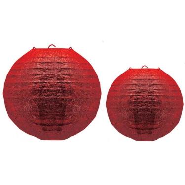 Imagem de Jogo Luminária Oriental Gliter Vermelho Natal 20 e 30cm