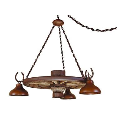 Imagem de PENDENTE RODA DE CARROÇA ESTANCIA MADEIRA 3E27 MADELUSTRE