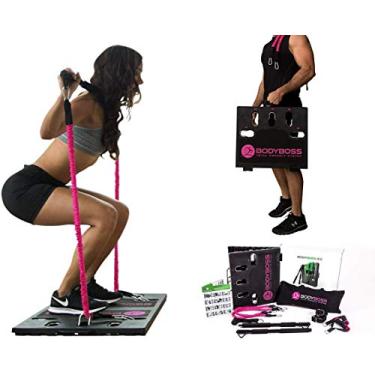 Imagem de BodyBoss 2.0 - Equipamento Completo de Treino Portátil + 1 Conjunto com 2 Resistance Bands - 2 Barras de Resitência Dobrável, Alças - Full Body Workouts para Casa, Viagem e Áreas Externas.