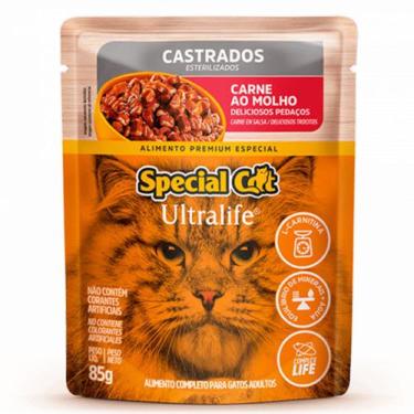 Imagem de Ração Úmida Special Cat Sachê Carne Com Batata Doce Para Gatos Castrad