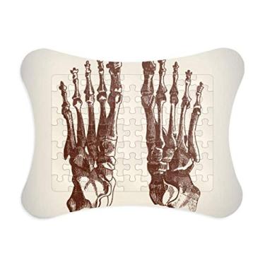 Imagem de Moldura de quebra-cabeça com desenho de osso do corpo humano, ornamento de jogo de quebra-cabeça