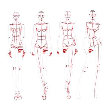 Imagem de AMLESO 4 Pcs Modelo de Curva Francesa de Régua, Padrões de Humanoid Design para Dressmaking, Adapção, Design de Moda, UMA