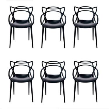 Imagem de Kit 6 Cadeiras Allegra Jantar Cozinha Escrivaninha Preta !!