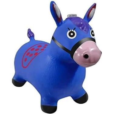 Imagem de KOIX Cavalinho Upa Upa Grande Pula Pula Musical Borracha Resistente Inflável AZUL