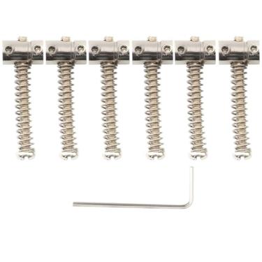 Imagem de Musiclily Pro Espaçamento 10.8mm Pequeno Barril Carrinhos Saddles Telecaster de Aço para Guitarra Fender Squier Tele, Niquelado(6 Peças)