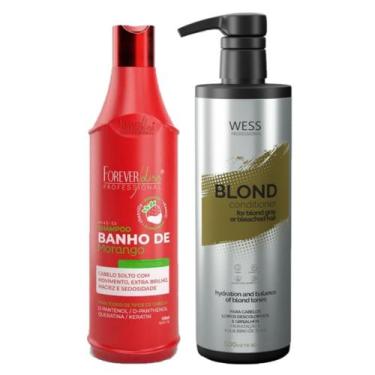 Imagem de Forever Shampoo De Morango 500ml + Wess Blond Cond. 500ml - Forever/We
