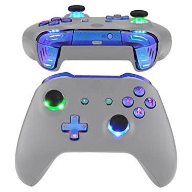 Imagem de eXtremeRate Chameleon Símbolos Clássicos Para-choques Disparadores Dpad Polegares Iniciar Costas Botões ABXY Multicores Luminadas DTFS (DTF 2.0) Kit LED para Xbox One S/X Controlador - Controle não incluído
