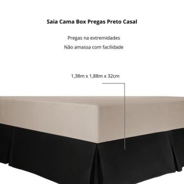 Imagem de Saia Para Cama Colchão Box Casal Com Pregas Cinza Kacyumara