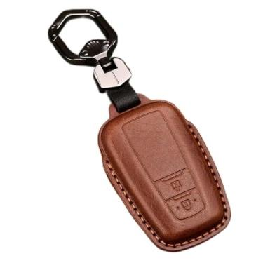 Imagem de Venus-David Estojo de couro para chave do carro Bolsa para chaves, adequado para Toyota Camry Prius Corolla C-HR CHR RAV4 Avalon Land Cruiser Prado 2018-2020, marrom escuro A