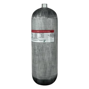 Imagem de TUXING Cilindro composto de alta pressão 12L 4500PSI, tanque de fibra de carbono PCP, tanque de ar de paintball PCP mergulho profundo (garrafa vazia), M18 x 1,5