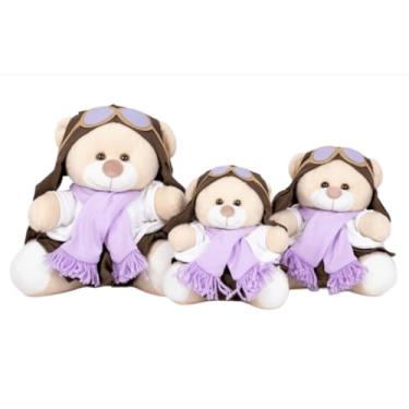 Imagem de Conjunto de 3 Ursos de Pelúcia com Vestidos, Aviadora 15/18/22 (Lilás)