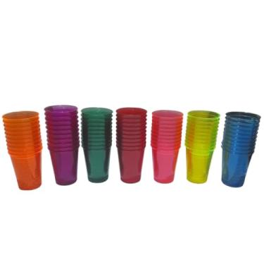 Imagem de Kit Copo Acrílico 200 Ml Com 50 Unidades Neon Festa Balada