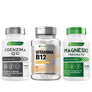Imagem de Kit B12 Metilcobalamina + Magnésio Treonato + Coenzima Q10 180Cáp Ecom