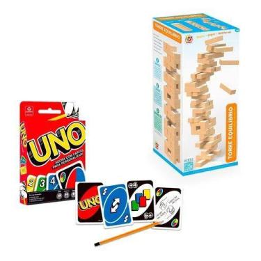 Imagem de Torre Equilíbrio Em MDF Junges + Jogo de Cartas Uno Copag