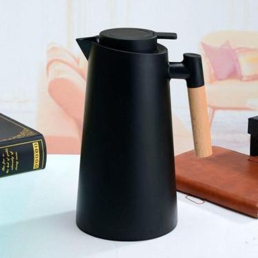 Imagem de Cafeteira Led Com Prensa Térmica Preta Perfeita Café Quente - Higa