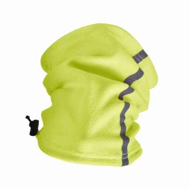 Imagem de Aquecedor de Pescoço de lã, Polaina de Esqui à Prova de Vento, Faixa Reflexiva para Visibilidade, Equipamento de Inverno Versátil para Ciclismo, Caminhada, Esqui, 4 Cores (Verde