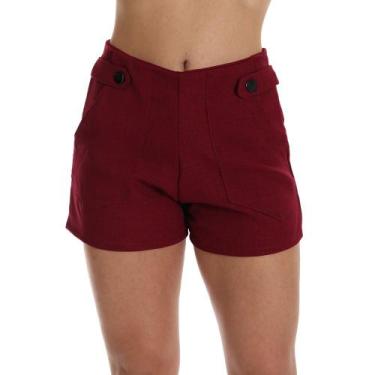 Imagem de Short  Alfaiataria Preto Cintura Alta Fristyle Viscolino Linho Feminin