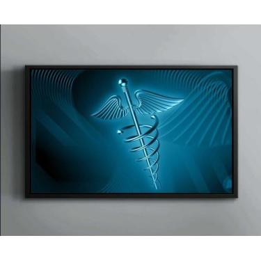 Imagem de Quadro Decorativo Medicina Caduceu Salas Farmácia Tela Canvas Premium 