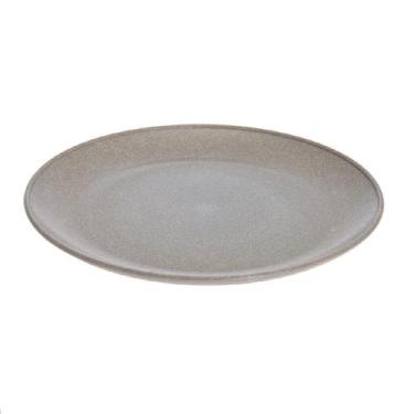 Imagem de Prato Raso Redondo Cinza 20,5cm Para Lanches Sustentável - Evo