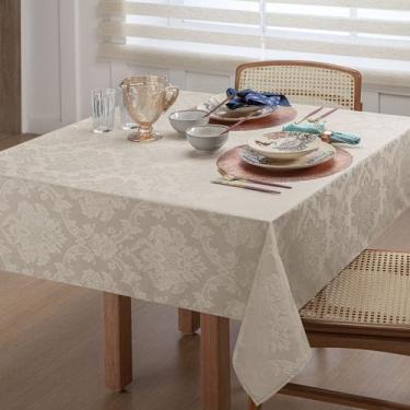 Imagem de Toalha Mesa Quadrada 4 Lugares Tecido Jacquard 1,40x1,40 - MH Enxovais