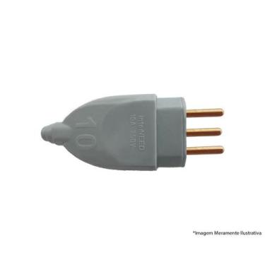 Imagem de Plug Chato Macho Prensa Cabo Cz Tita 2P T 10A 061755 - INTERNEED