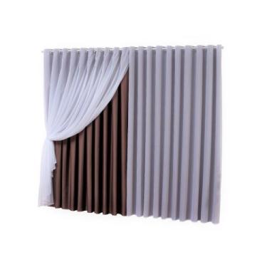 Imagem de Cortina moscou 3 metros sala quarto 3,00 X 2,80 bloqueia luz e vento M