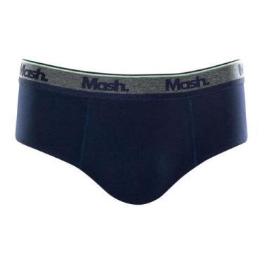 Imagem de Cueca Slip Mash Masculina Cotton Algodão Elástico, Azul marinho, Gg