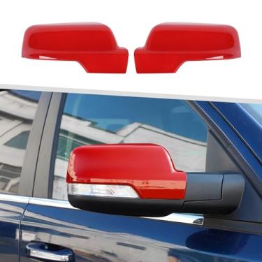 Imagem de Jimen Compatível com Dodge Ram 2018-2024, tampas de espelho retrovisor para carro externo (vermelho)
