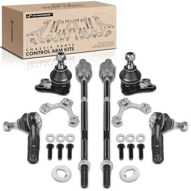 Imagem de A-Premium Conjunto de 6, junta esférica inferior dianteira, extremidade interna externa do tirante, compatível com Volkswagen Jetta 1999-2005, Golf 1999-2006, Beetle 1998-2007, substituição # K90355 EV400 ES3524