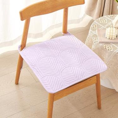 Imagem de PENGKTXXY Almofada de cadeira antiderrapante com laços para quatro estações, cor sólida, almofada de assento de escritório, supermacia, para cadeira de mesa, cadeiras de jantar, cadeira de cozinha