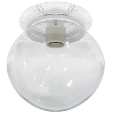 Imagem de Plafon Colonial Chapa Branco Globo Incolor 10x20 Retrô - CM GLASS - CL