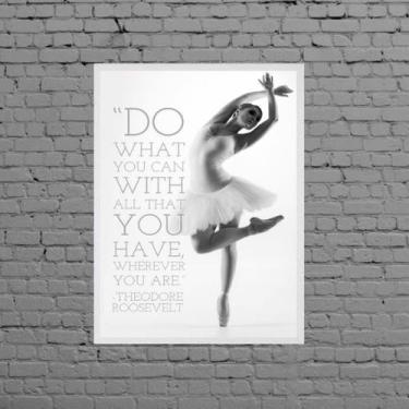 Imagem de Quadro Decorativo Bailarina Frase 45x34cm - Quadros On-line, Madeira b