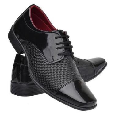 Imagem de Sapato Social Masculino Verniz com Cadarço Bico Fino-Masculino