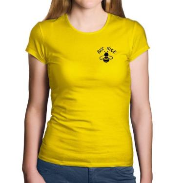 Imagem de Baby Look Algodão Bee Nice - Foca na Moda, Amarelo, GG