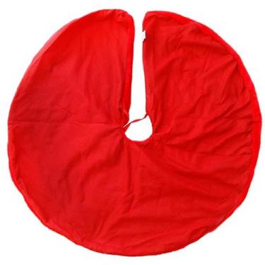 Imagem de Saia para Árvore De Natal de Veludo Pelo Alto Vermelho 90cm - Wincy Na