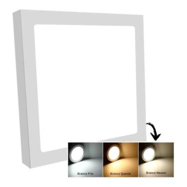 Imagem de Luminaria Sobrepor Led 6w Plafon Slim Quadrado Teto 8,5cm - Enova, Luz
