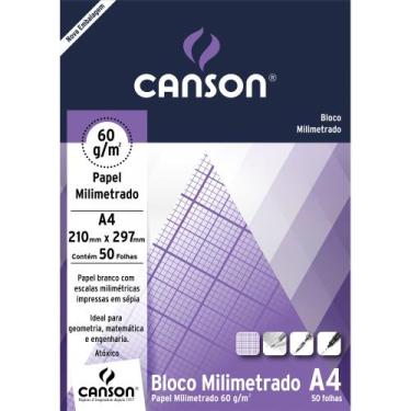 Imagem de Bloco Milimetrado A4 Canson 60g Técnico 50 Folhas