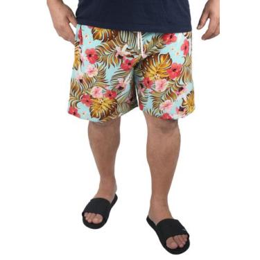 Imagem de Short Estampado Tactel Elastano Extra Grande Bermuda Plus - Genérico, 