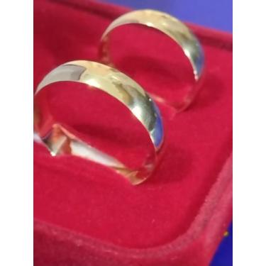 Imagem de Alianças Noivado Casamento Par Ouro 18 kilates 6,50 Gramas 5 mm