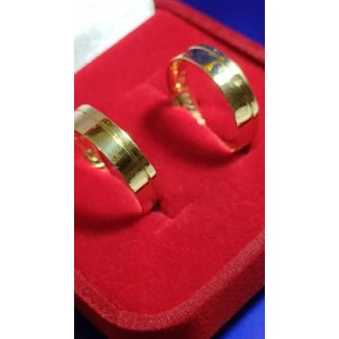 Imagem de Alianças de Noivado e Casamento Par Ouro 18 Kilates 7.50 Gramas 7 mm T