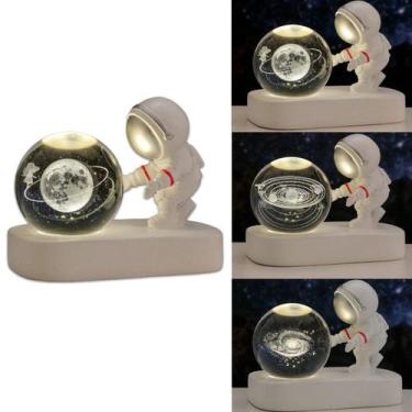 Imagem de Luminária Astronauta Criativa Led C/ Globo De Vidro 3D Usb - Dantas, M