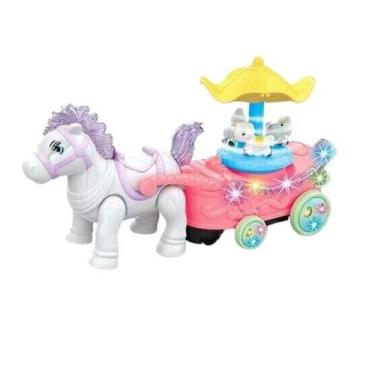 Imagem de Brinquedo Infantil Carruagem Carrocel Bate e Volta  Luz E Som - Toy Ki