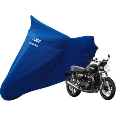 Imagem de Capa Sob Medida De Tecido Para Moto Triumph Speed Twin - Mz, Azul
