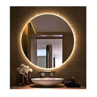Imagem de Espelho redondo iluminado com led quente 60cm - Woodglass