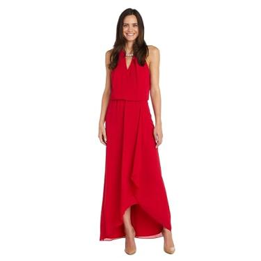 Imagem de R&M Richards Vestido de noite longo adornado feminino, Vermelho, 44