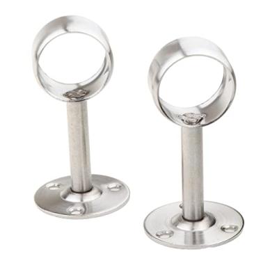 Imagem de Baoblaze 2 peças de aço inoxidável para armário de cortina, suporte de flange de haste - 32 mm