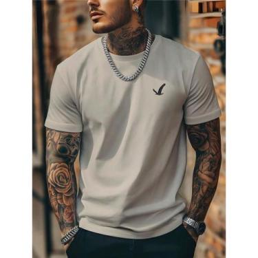 Imagem de Camiseta Masculina Aguia Camisa 100% Algodao Blusa Malha Premium Lança