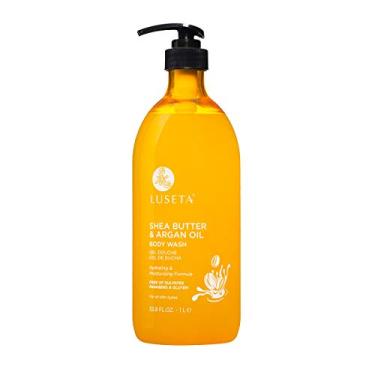 Imagem de L LUSETA Luseta Manteiga de Karité E Óleo de Argan Body Wash, Hidratante Body Wash Formulado para Pele Seca Pele Normal Pele Mista 33,8 Oz