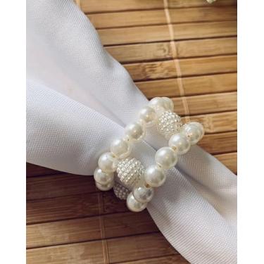 Imagem de Porta Guardanapo de Aro Duplo de Pérolas, Conjunto de 6 Unidades